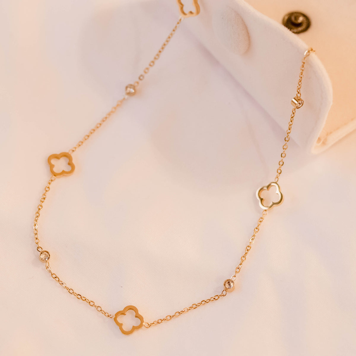 Parure bracelet et collier Jako en acier inoxydable doré – Lany-bijoux