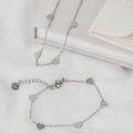 Parure bracelet et collier Marra cœurs en acier inoxydable argenté – Lany-bijoux