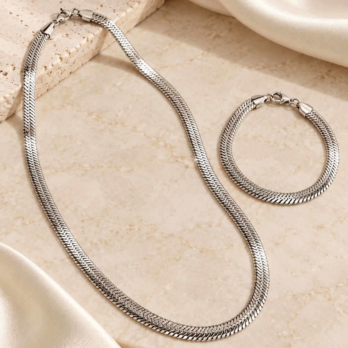 parure_collier_bracelet_maille_serpentine
