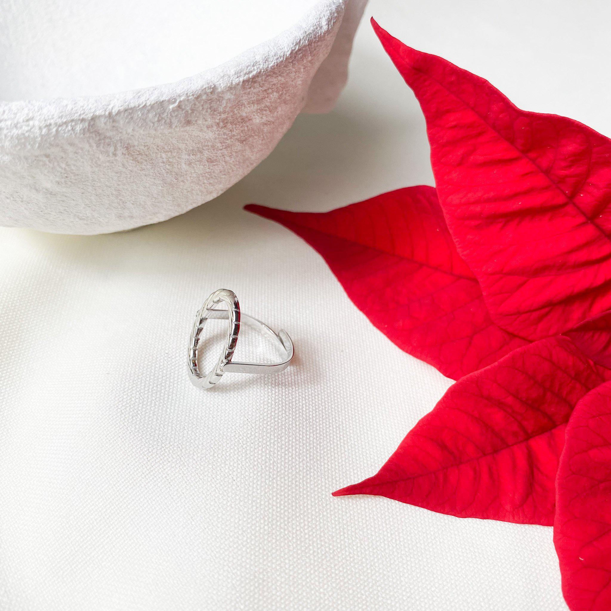 Bague composée d'un cercle ajouré enlacé - modèle ajustable argenté-Lany-bijoux