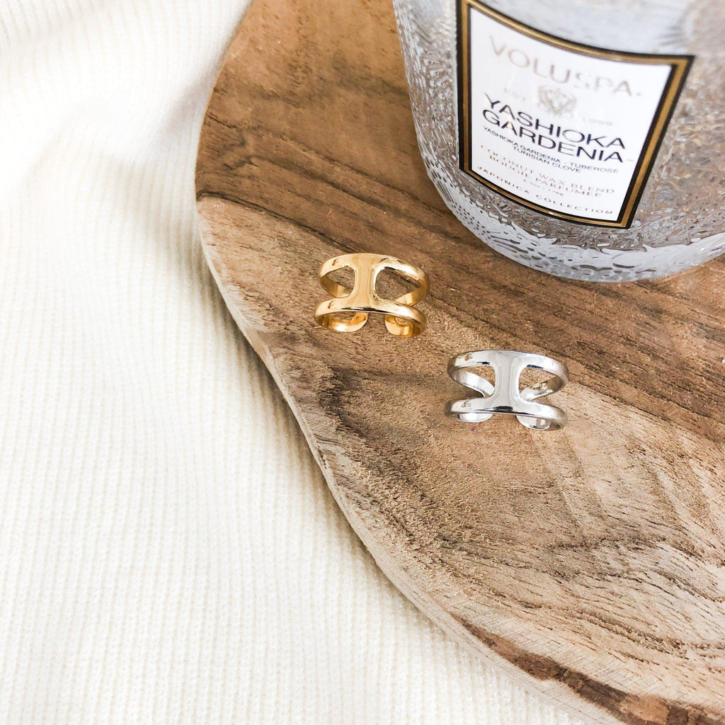 Bague forme arrondie en acier inoxydable argenté - modèle ajustable-bague-Lany-bijoux