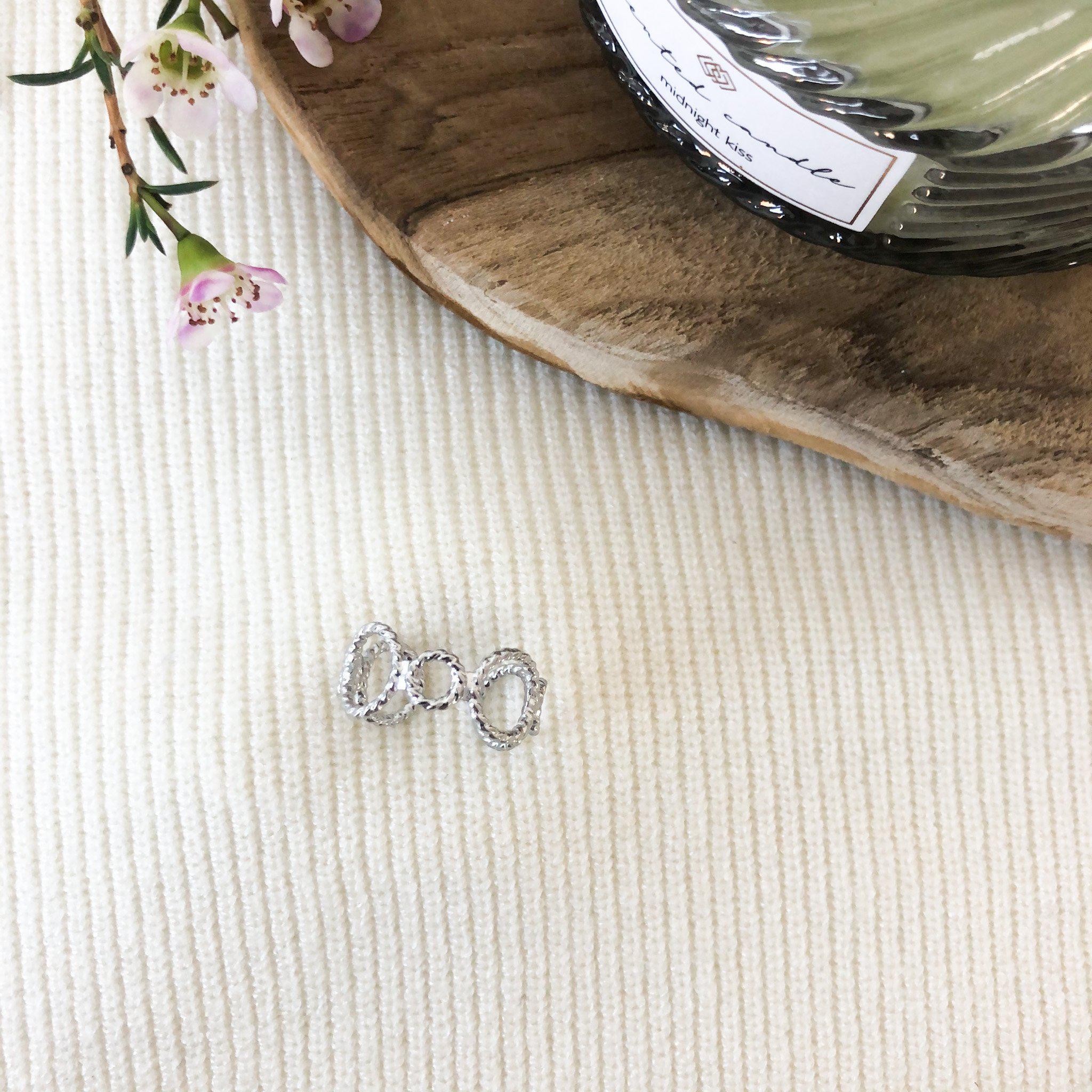 Bague petits et grands cercles ajourés en acier inoxydable argenté-bague-Lany-bijoux