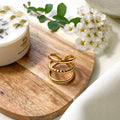 Bague trois anneaux dorés en acier inoxydable - modèle ajustable-bague-Lany-bijoux