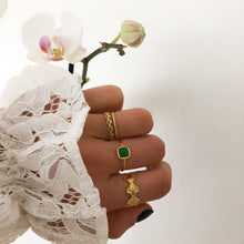 Charger l&#39;image dans la galerie, Bague double anneaux en acier inoxydable doré - modèle ajustable-bague-Lany-bijoux
