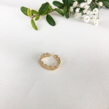 Charger l&#39;image dans la galerie, Bague double anneaux en acier inoxydable doré - modèle ajustable-bague-Lany-bijoux
