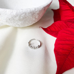 Bague love en acier inoxydable argenté - modèle ajustable.-Lany-bijoux