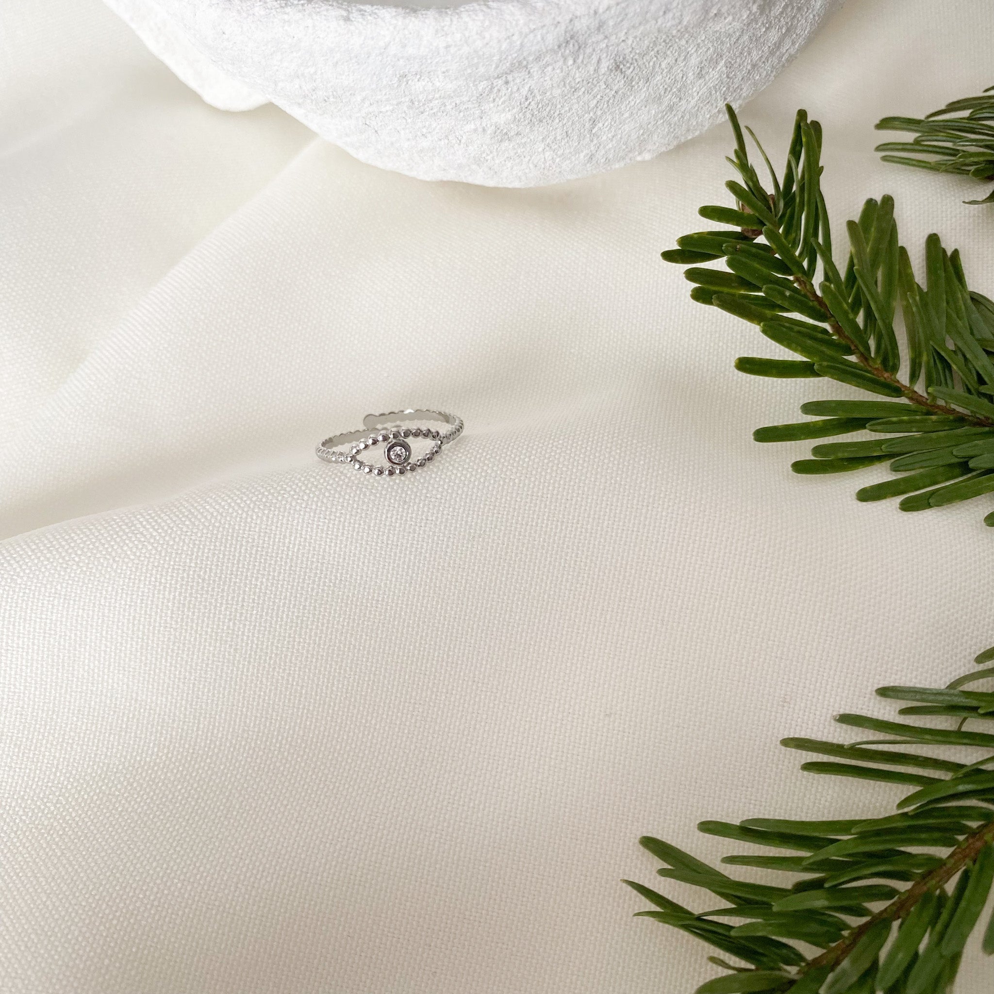 Bague oeil ajouré argenté-Lany-bijoux