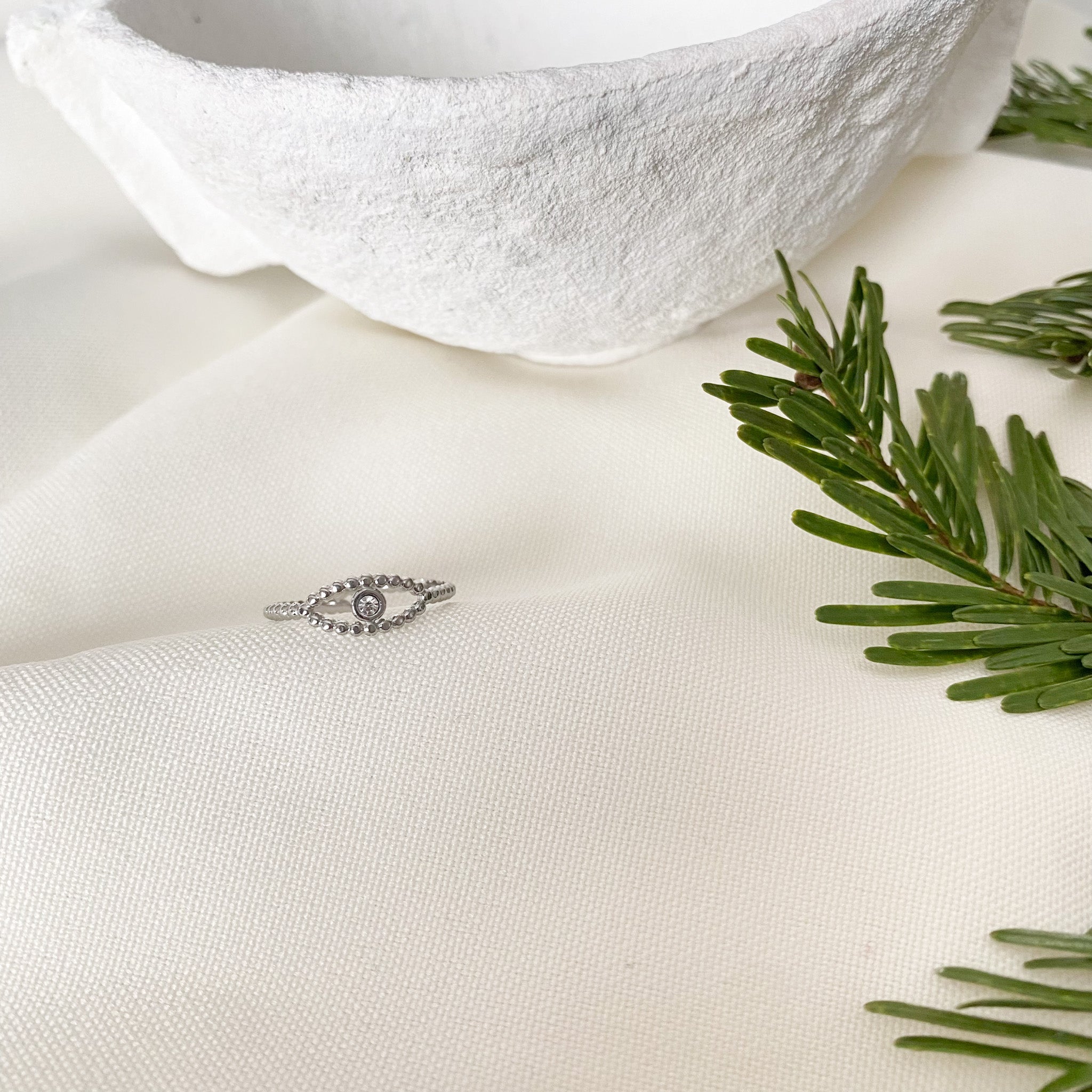 Bague oeil ajouré argenté-Lany-bijoux