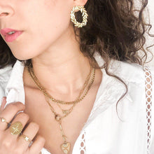 Charger l&#39;image dans la galerie, Bague pièce avec une d&#39;étoile en acier inoxydable doré - modèle ajustable Lalie-Lany-bijoux
