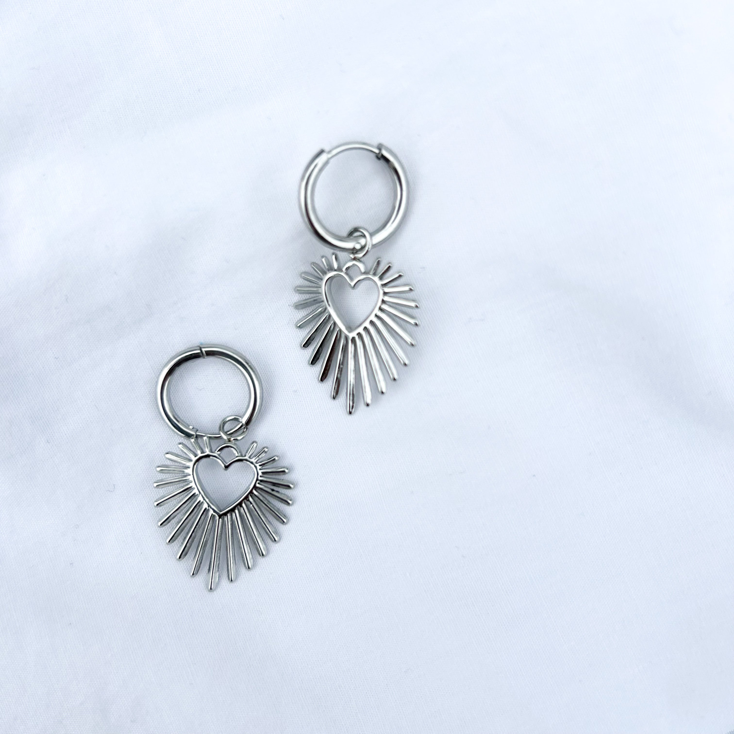 Boucles Opale argentées - Lany-bijoux