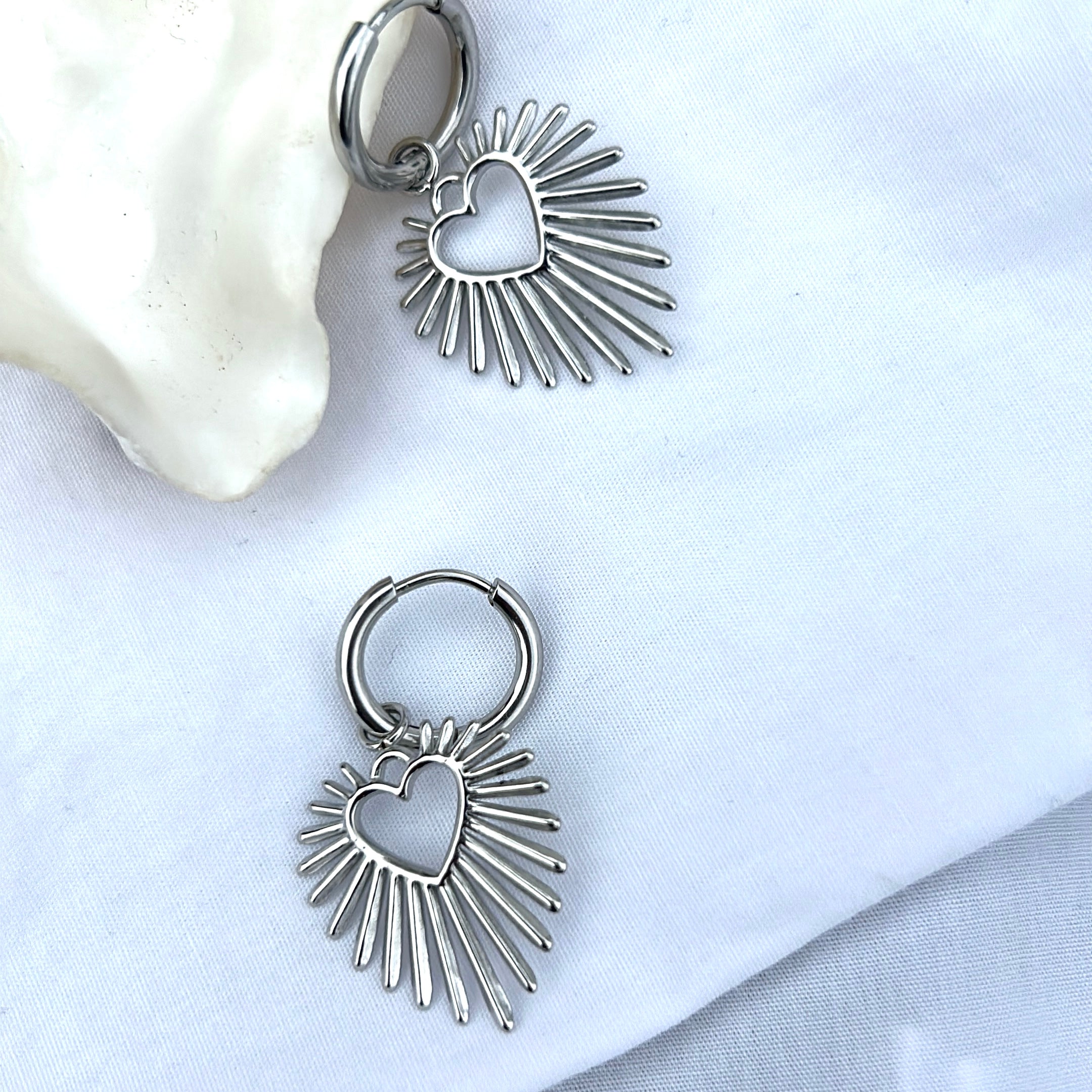 Boucles Opale argentées - Lany-bijoux