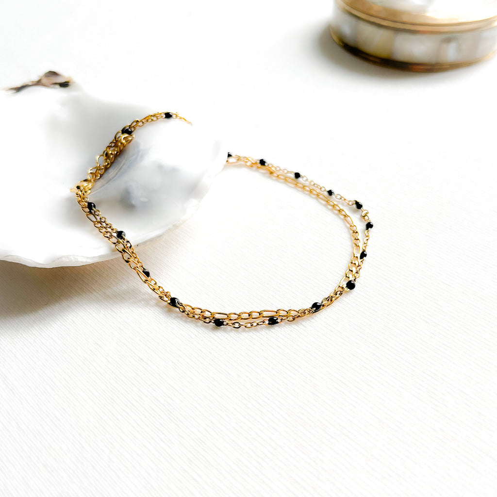 Bracelet Cheville Ana - noir - Lany-bijoux