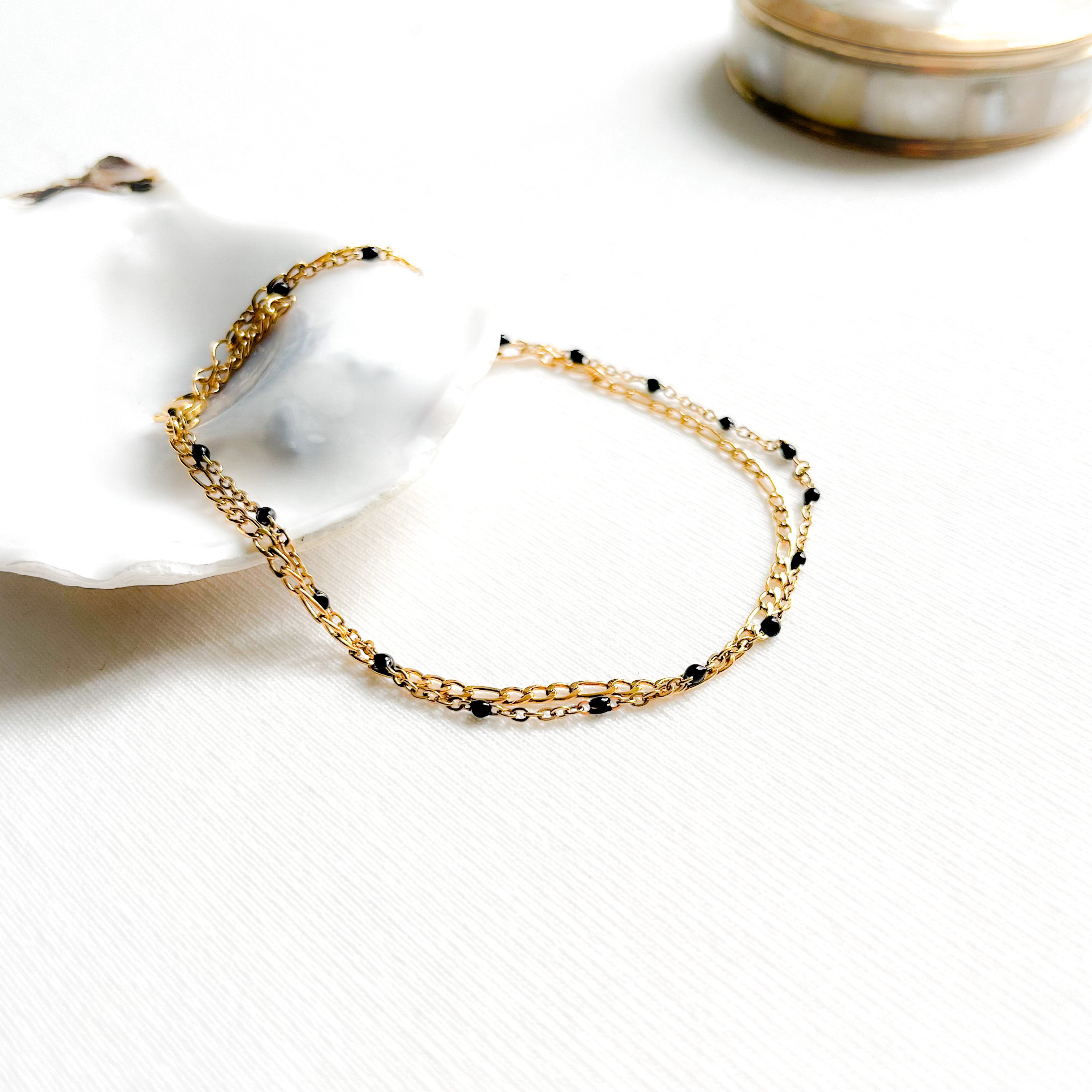 Bracelet Cheville Ana - noir - Lany-bijoux