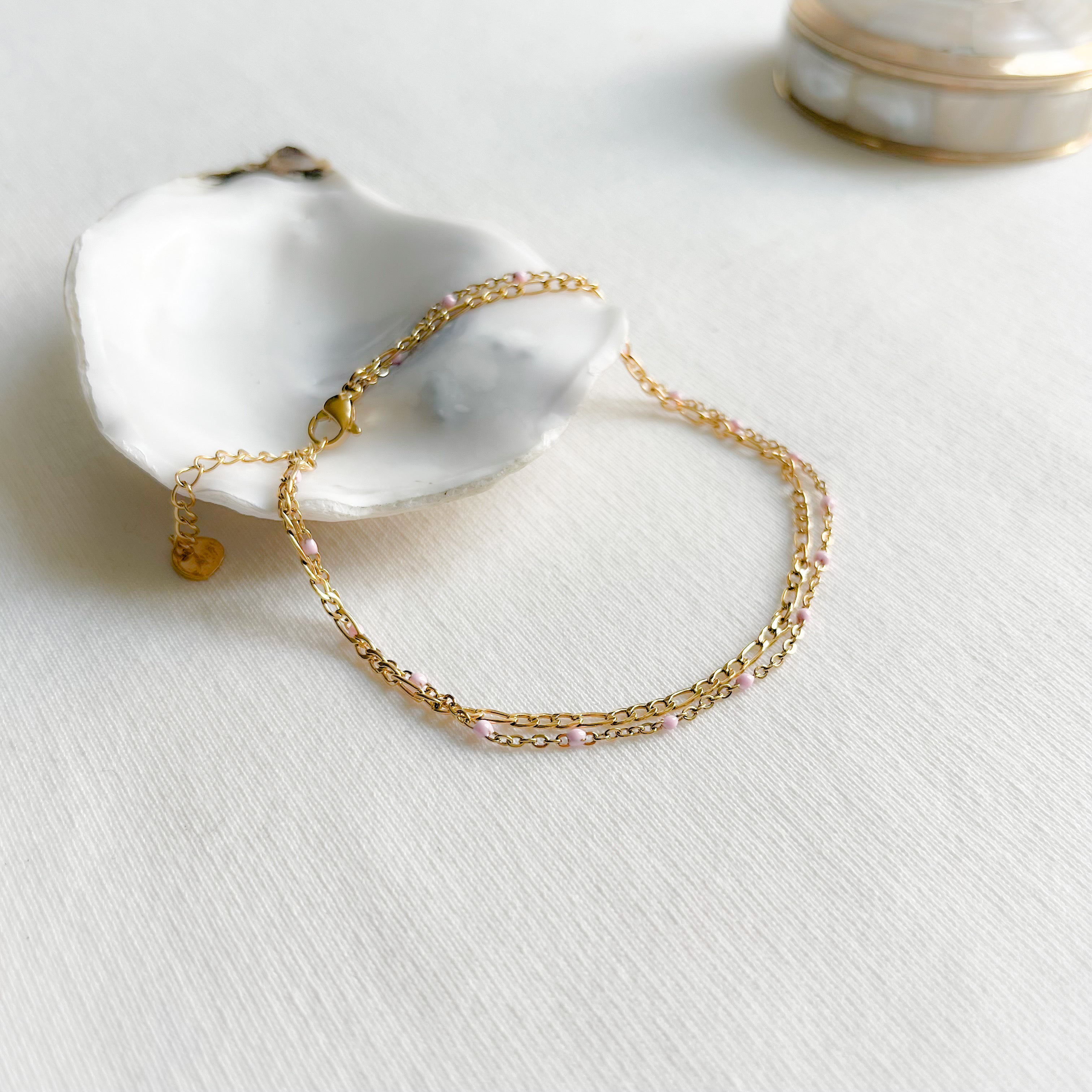 Bracelet Cheville Ana - rose - Lany-bijoux