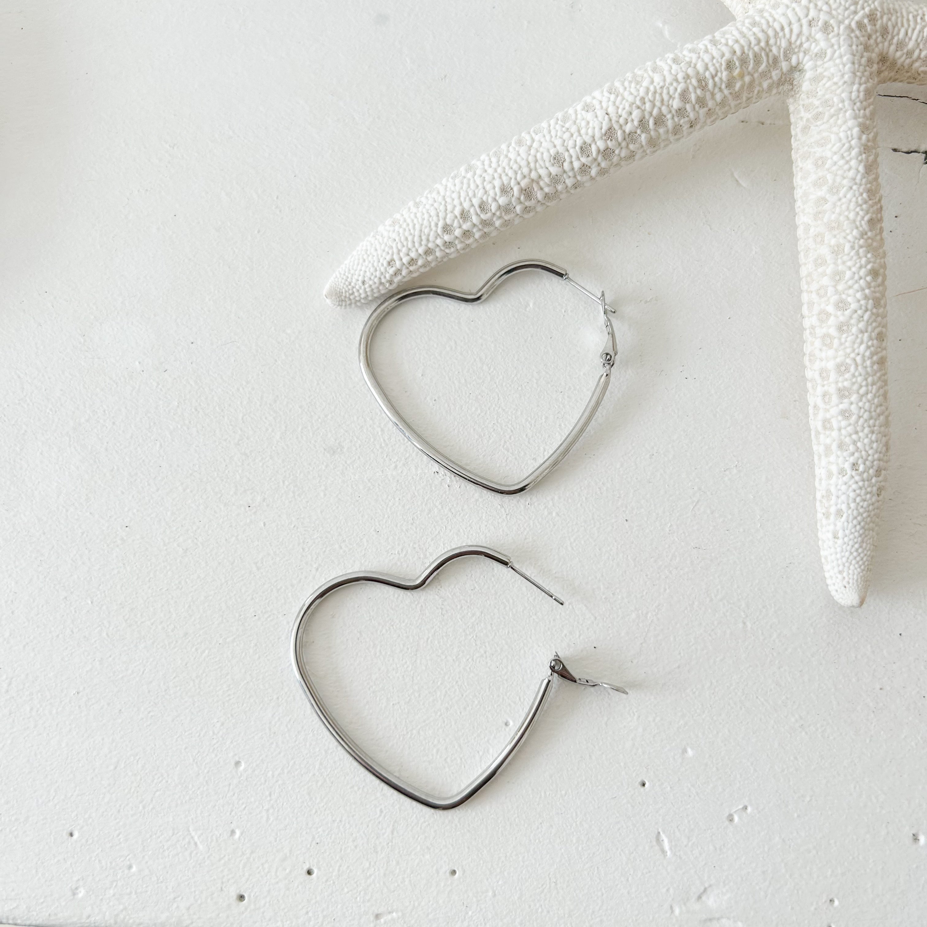 Créoles coeurs Jasma argentées - Lany-bijoux