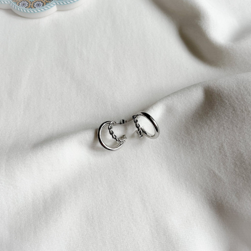 Créoles doubles Iria-boucles d'oreilles-Lany-bijoux