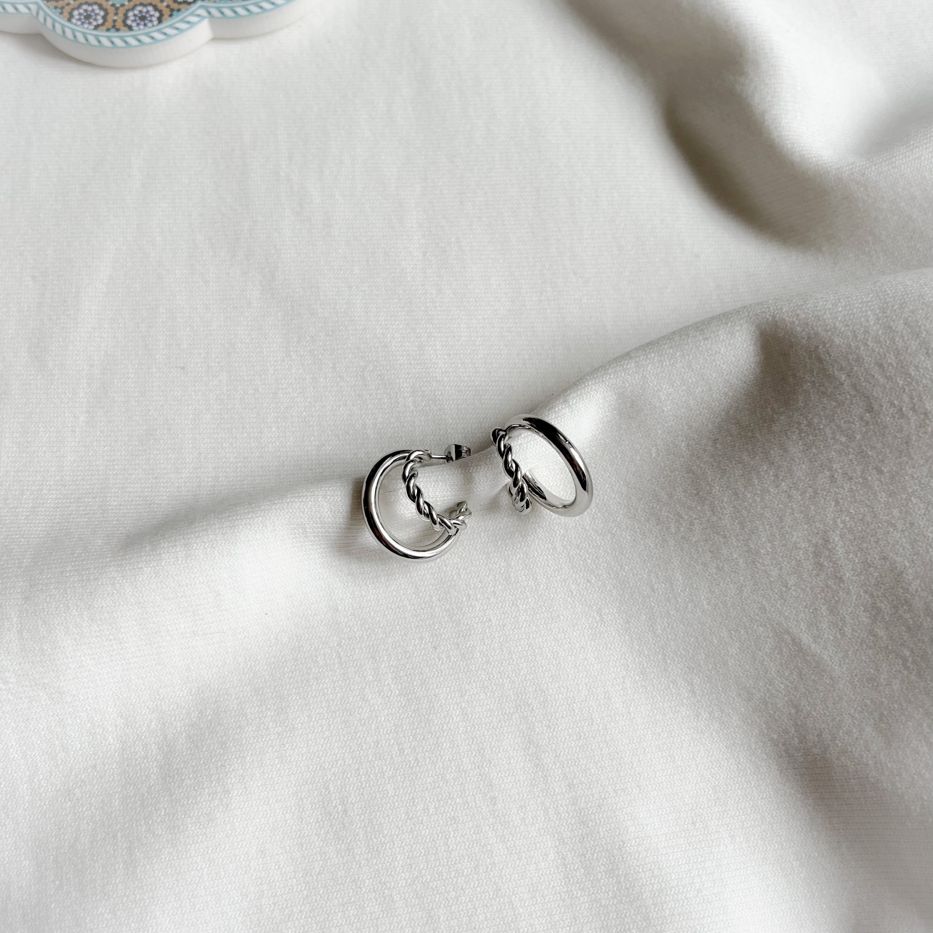 Créoles doubles Iria-boucles d'oreilles-Lany-bijoux