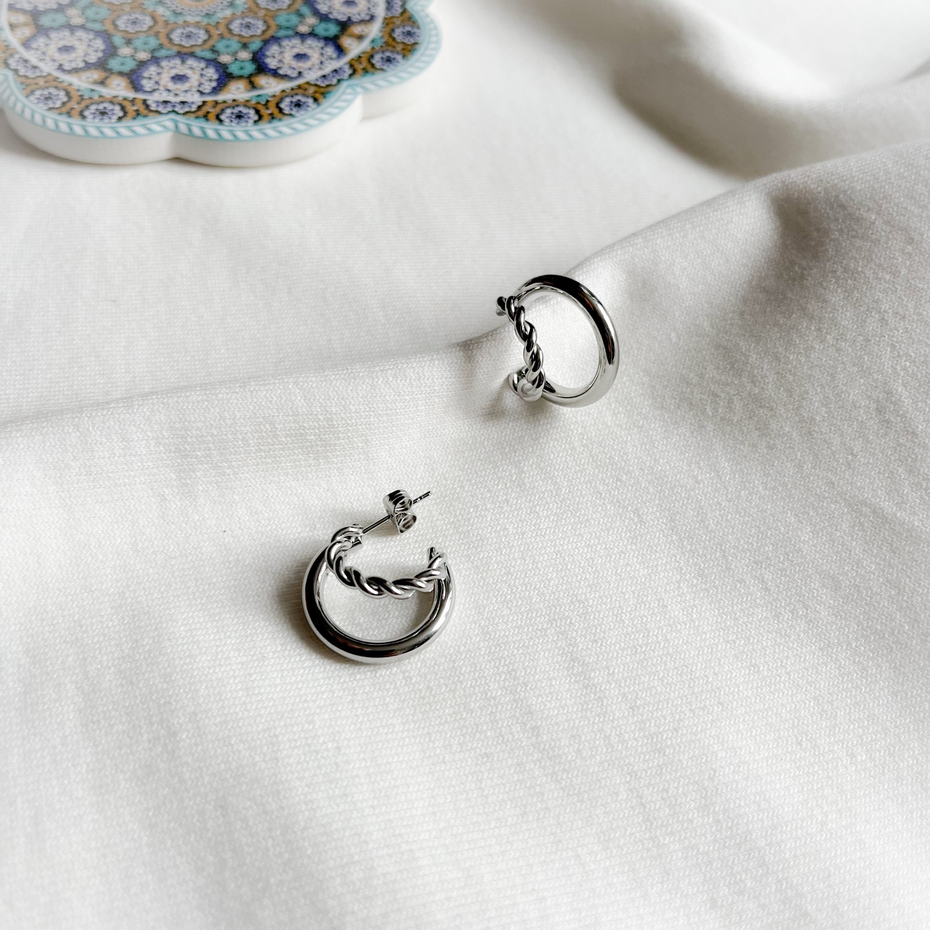 Créoles doubles Iria-boucles d'oreilles-Lany-bijoux