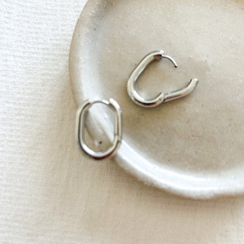 Créoles ovales argentées - Lany-bijoux