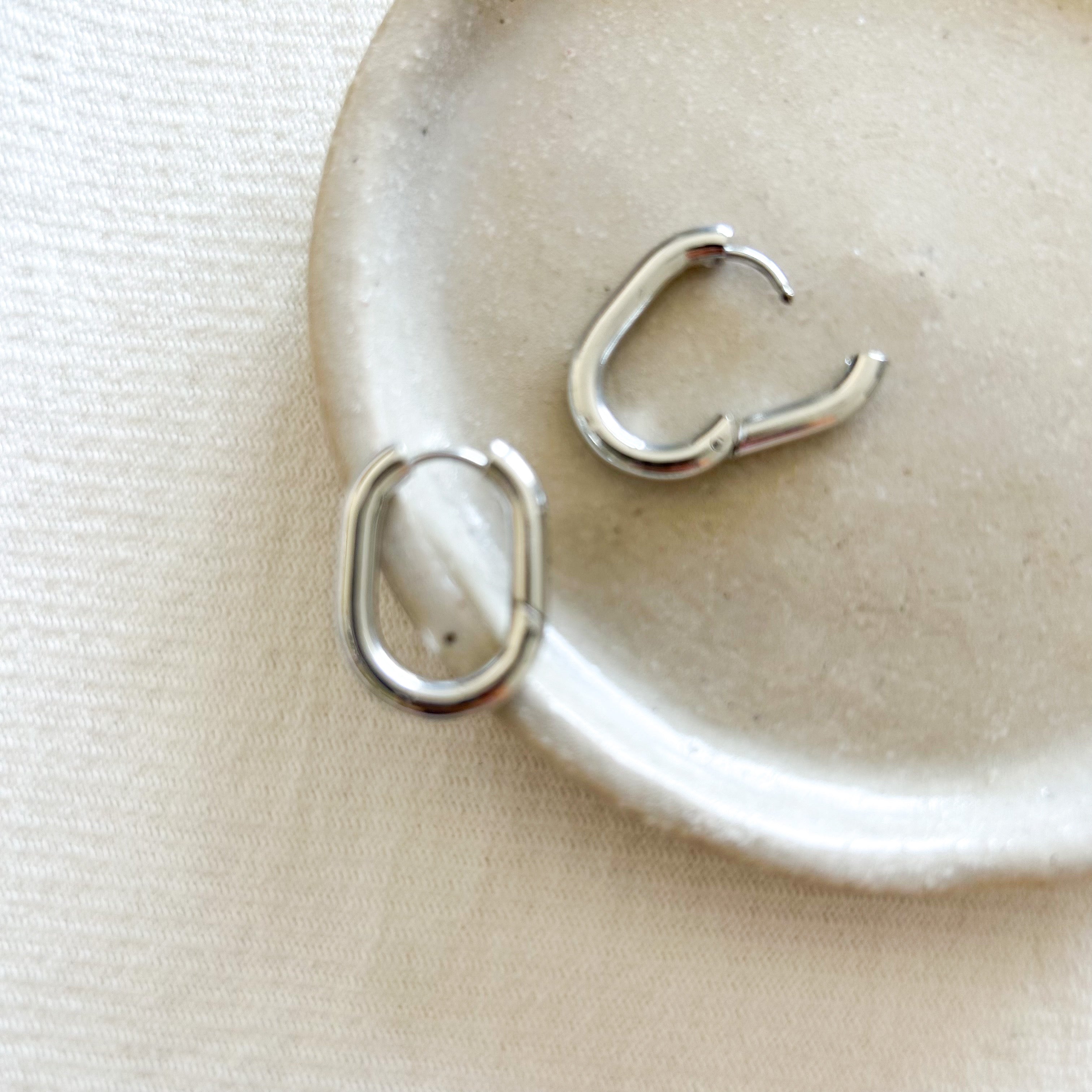 Créoles ovales argentées - Lany-bijoux