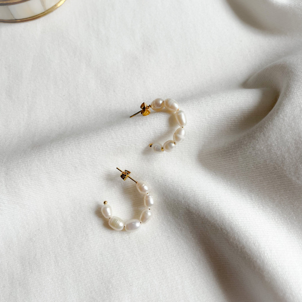 Créoles perles Elea-boucles d'oreilles-Lany-bijoux