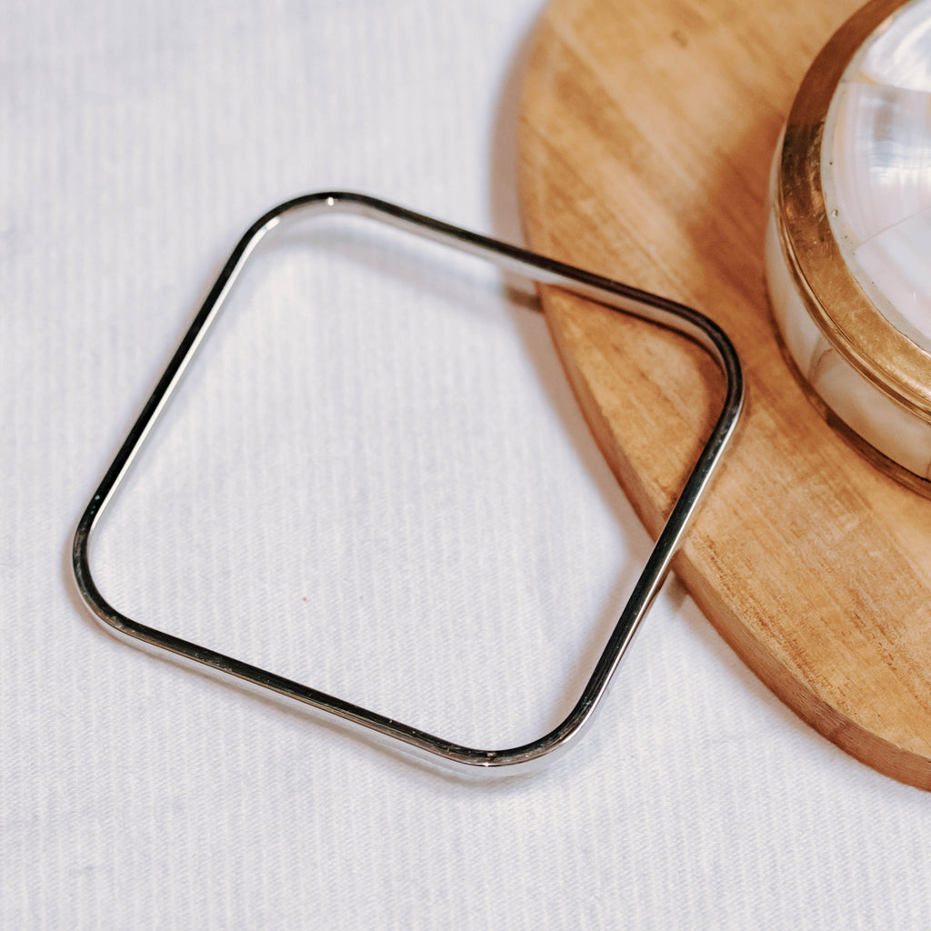 Jonc carré argenté-Lany-bijoux