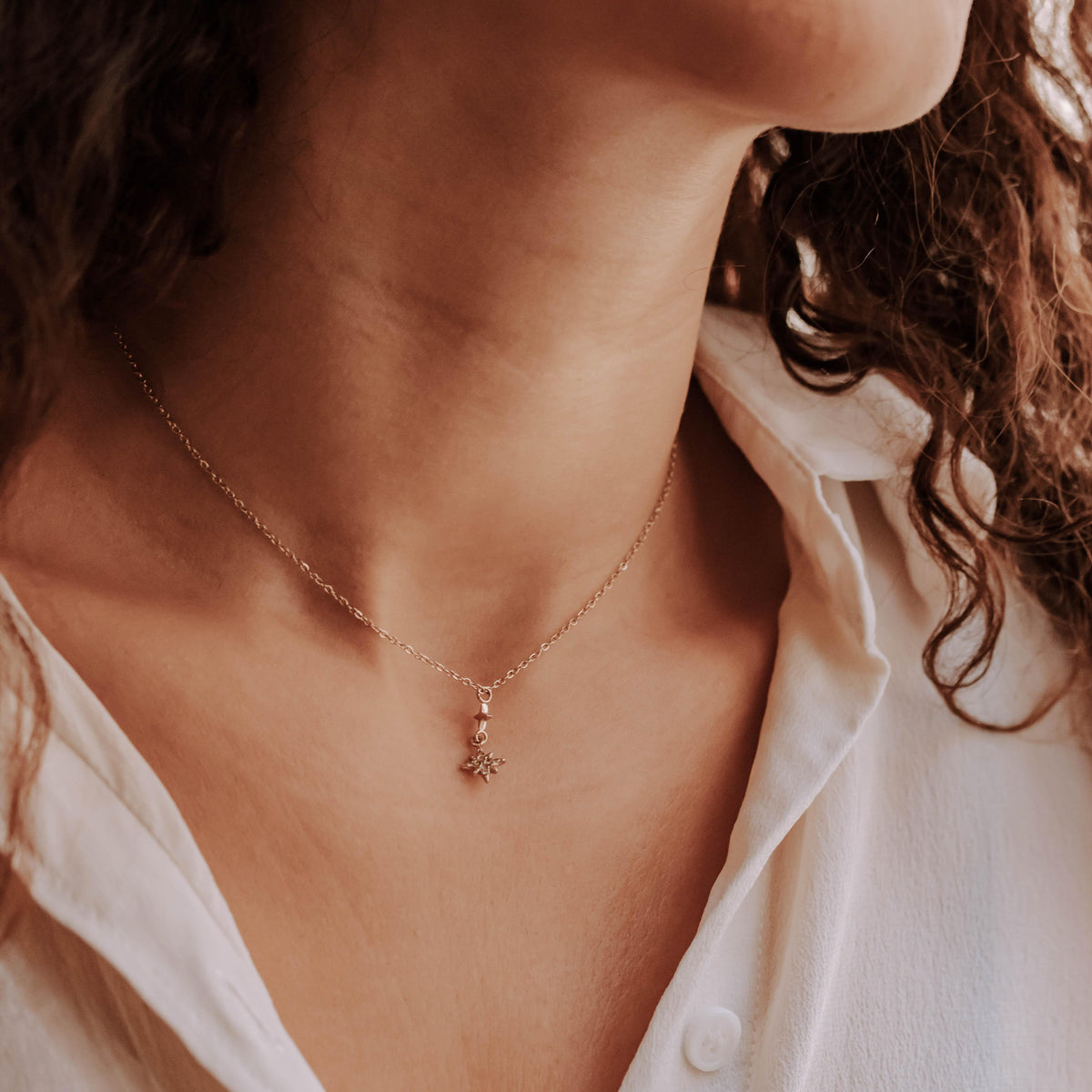 Collier étoile en acier inoxydable doré – Lany-bijoux