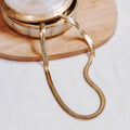 Collier Léonie maille plate en acier inoxydable doré – Lany-bijoux
