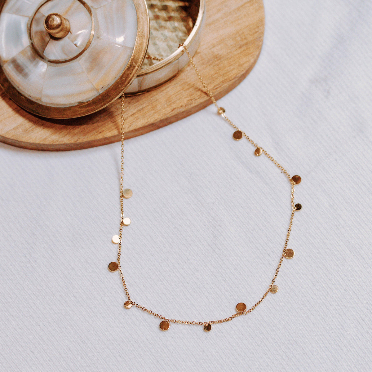 Collier Lyno en acier inoxydable doré – Lany-bijoux