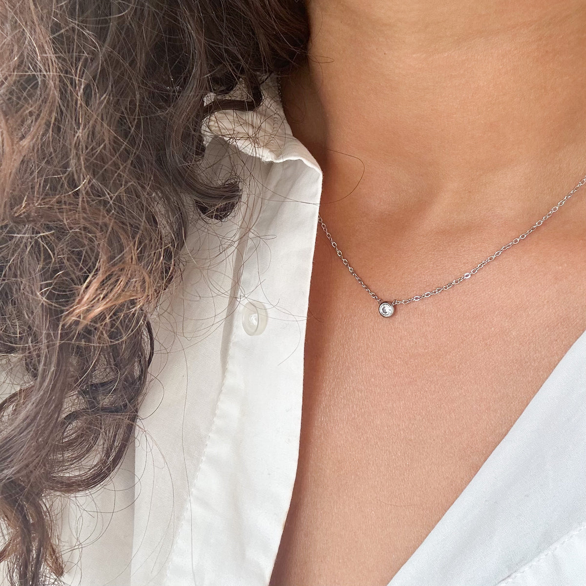Collier Monoé en acier inoxydable argenté – Lany-bijoux