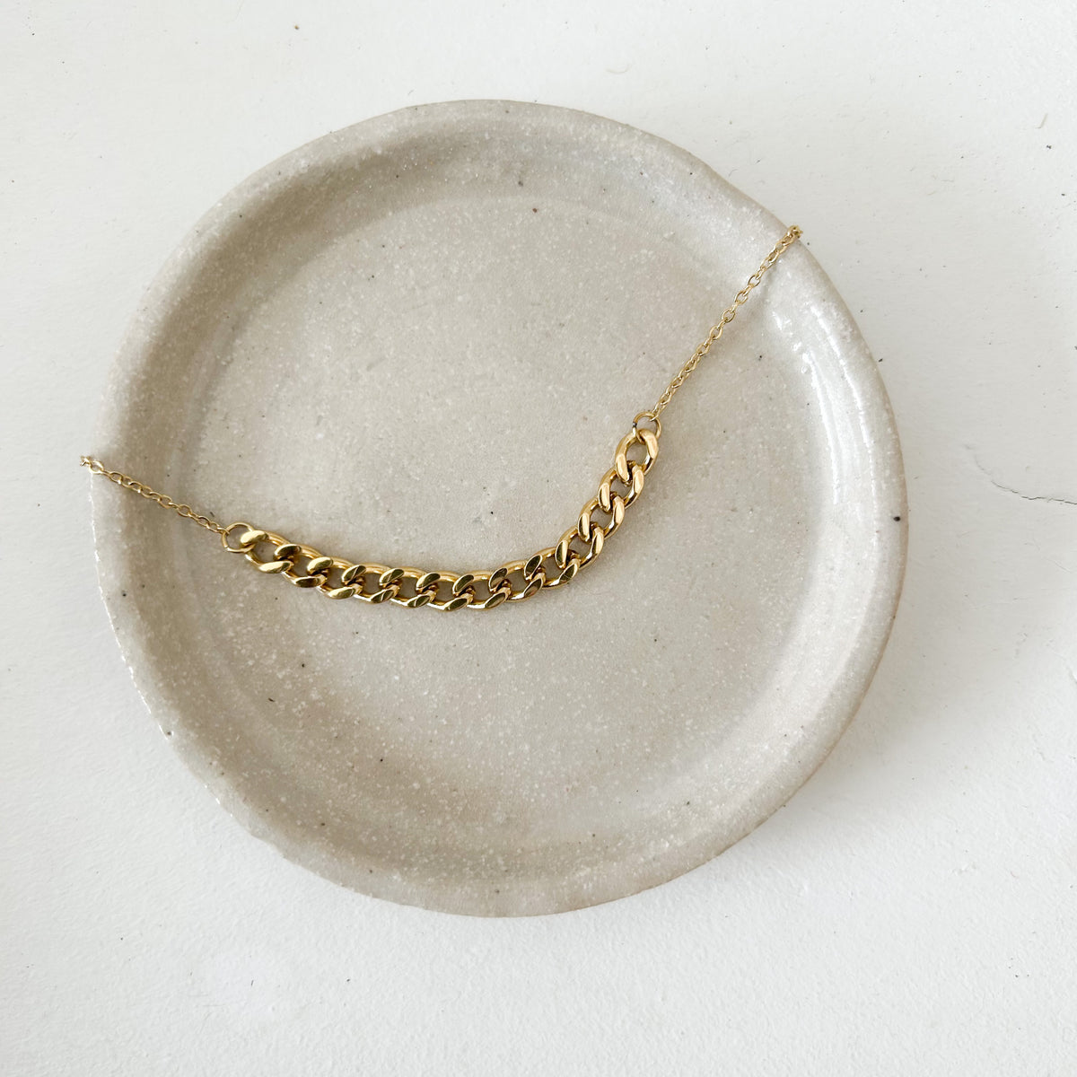 Collier Prune en acier inoxydable doré – Lany-bijoux