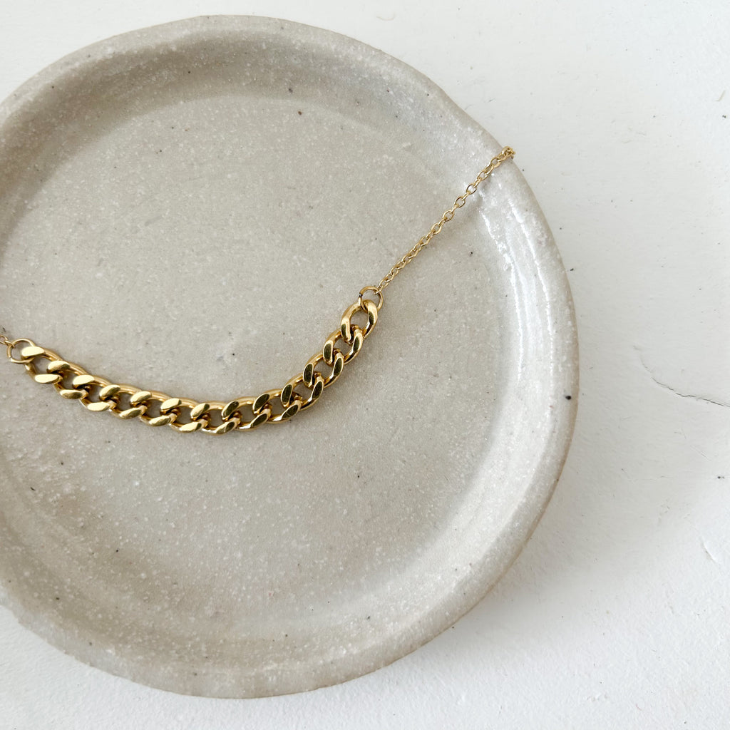 Collier Prune en acier inoxydable doré – Lany-bijoux